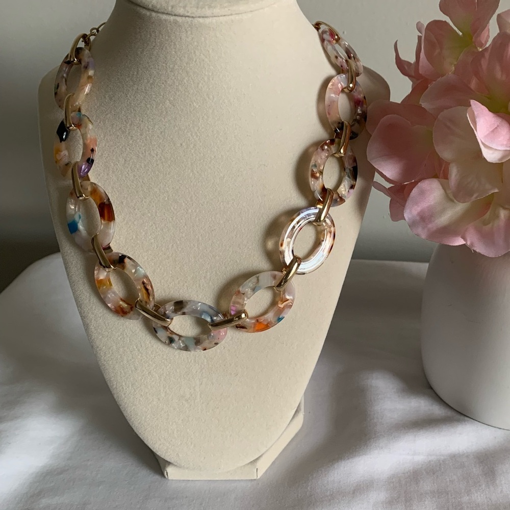 LOFT Colorful Acrylic Link Necklace
